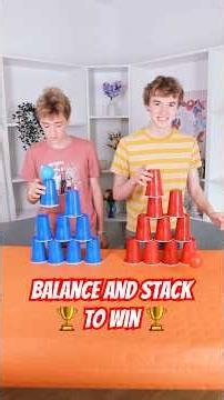 Cup Tower Challenge 🥤 😂 | Ballinger Family #cuptower #challenge #cupstacking #familygamenight