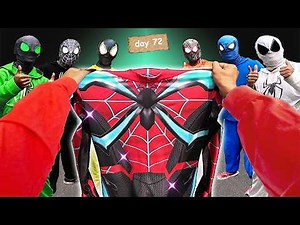 99 Days Trainning to Become GALAXY SuperHero vs 8 Spider-Man Bros !! ( New Hero Story Action POV )
