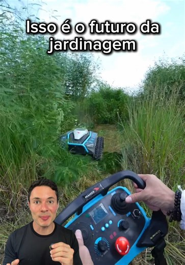 Esse carrinho cortador de grama é o futuro da jardinagem . . . #curiosidades #tecnologia #agro #jardinagem #guicassiri