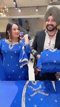 Trending Ring Design Restocked Royal Blue Chinon Heavy Handwork Designer Neck & Ring Straight suit