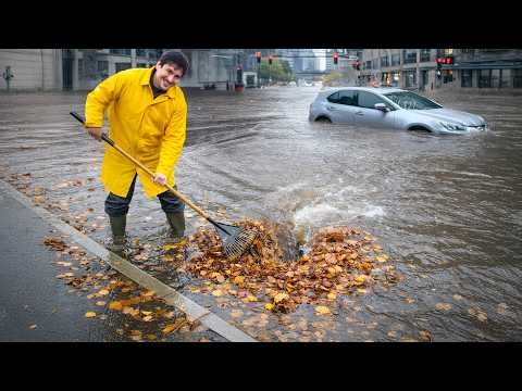 Extreme Drain Cleaning During Heavy Flood!