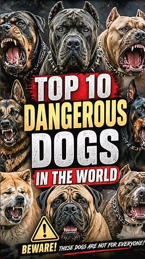 Top 10 Most Dangerous Dogs in the World #DangerousDogs #Top10Dogs #MostDangerousDogs #DogBreeds