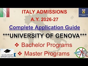University of Genova Italy, Admissions 2026, Bachelor, Master | Application Process