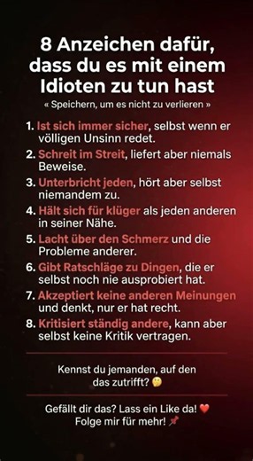 8 Anzeichen, dass du es mit einem Idioten zu tun hast! 🤫💡