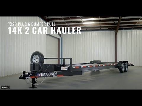14k lb GVWR Bumper Pull 2 Car Hauler Trailer