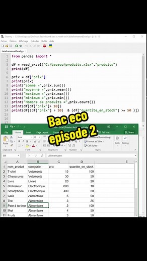 Bac eco episode 2 #baceco #baceconomie #bac2024 #dataframe