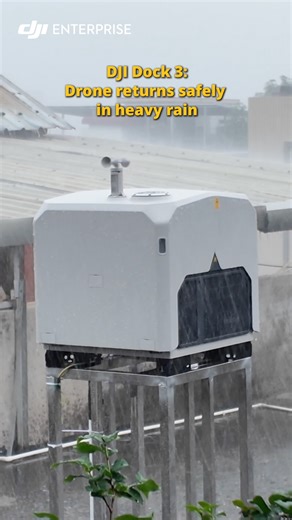 410K views · 3.1K reactions | Rain can’t stop reliability ☔ Watch DJI Dock 3 handle a safe drone return during heavy rain — built to keep operations running through any condition. Weather-tested. Mission-ready.  Video credit SKYDOMAIN #djienterprise #djidock3 #weatherresistance | DJI Enterprise | Facebook
