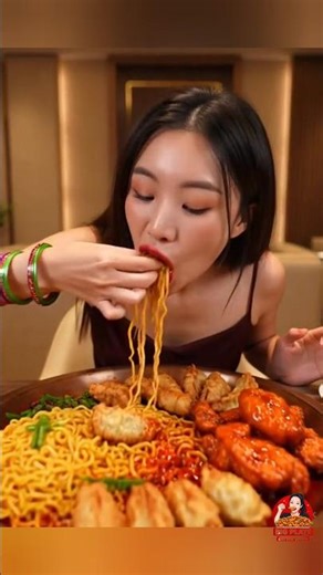 Chinese Girl Fast Mukbang Eating Noodles, Duck & Chicken | Killer Reactions Food ASMR