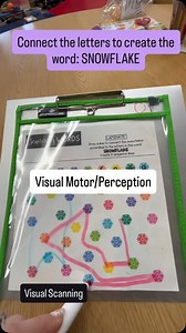We just added the Winter Scanning activity to our membership, The Magic Circle! Scan the snowflakes and draw a line connecting the letters in the word: SNOWFLAKE. Interested in becoming a members? Comment JOIN below and I’ll send it to you. #pedsot #visualscanning #teachers #activitiesforchildren #specialed | The Magic OT Bug