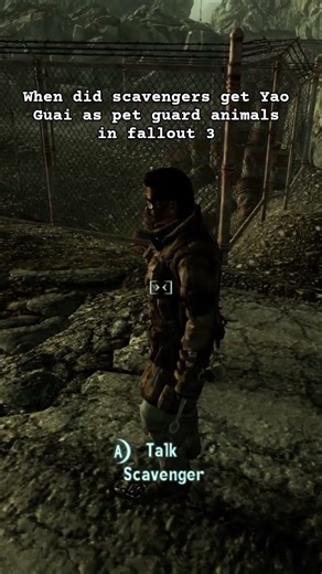 When did scavengers get Yao Guai as pet guard animals in fallout 3 #fallout3 #fallout #gaming