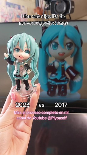 Hatsune Miku Comparison 2017 vs 2023 - Handmade Figurine Transformation