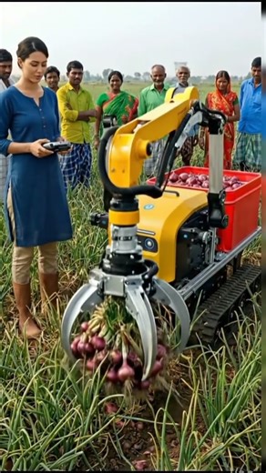 AI-Powered Robot Harvesting Onions in Indian Farms