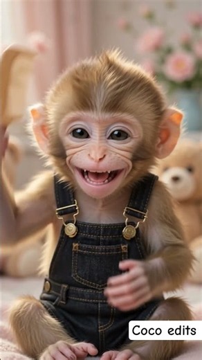 Coco Monkey’s Cute Hair Comb Routine! 🐒🪮😂 | Baby Monkey Transformation #Shorts