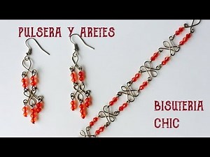 Pulsera y aretes con alambre de alpaca - Mis Chipi Tips