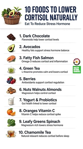 High Cortisol? Try These 10 Stress-Friendly Foods #health #fitness #healthtips #cortisol