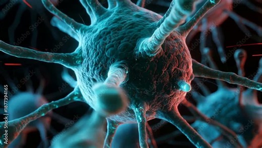 Neuron cell structure with axons