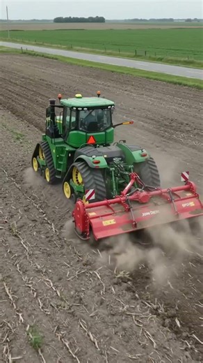 🚜 Massive John Deere 9RX & Giant Rotavator Transforming Fields! #Shorts