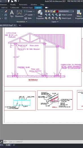 Prefabricated Room AutoCAD Drawing | 2D Plan & Layout 🏗️ #autocad #engineering