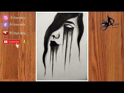 How to draw sad girl drawings easy // crying girl drawing // step by step draw