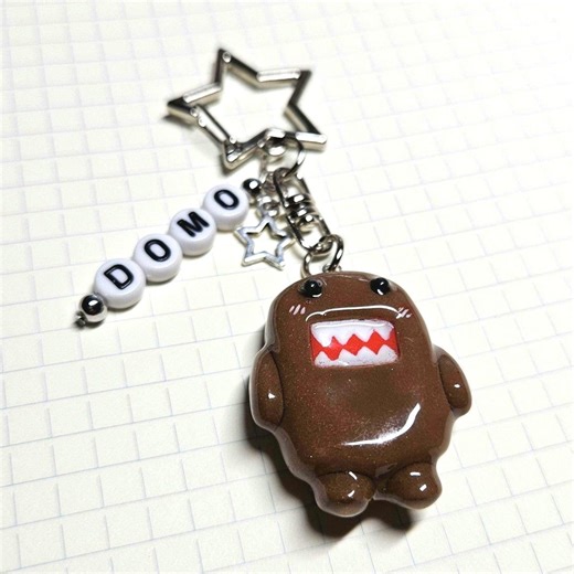 Domo Handmade Clay Keychain Japanese Character Charm Accessory Y2k Nostalgia - Etsy