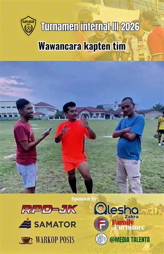 Wawancara kapten tim C @ibnupahlevihrp di turnamen internal cup III TALENTA SOCCER -rpd jk -alesha -family Furniture -Warkop Posis -samator -media talenta #talentasoccer #internalcup #labuhanbatu #tarkambola #festival