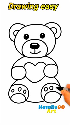 1.3M views · 13K reactions | 殺Muy bonito Dibujo fácil de un tierno osito ✨drawing tutorials - Easy drawing - Dibujos faciles Drawing for beginners 殺 Dibujos faciles para principiantes #teddy #oso #bear #drawing #draw #howtodraw #learntodraw #sketch #skechbook #coloringpage #cartoon #viral #loveislove #animals #cuteanimals #fyp #cute #beautiful #reels #video #reels #viralvideo #parati #reelsviral #reelsfb #foryoupageシforyou #reelsvideoシ #craft #beauty | Hamdego Art | Facebook