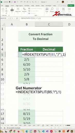 How to convert fraction to decimal - Excel Tips and Tricks