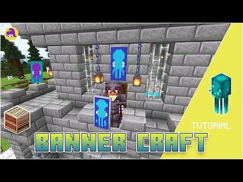 How to Craft Banner and Shield "Glow Squid"- Minecraft tutorial