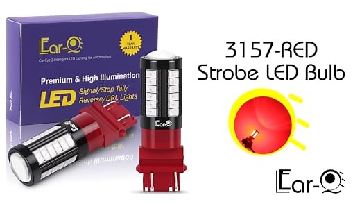 3156 3057 3157 LED Strobe Brake Light Flashing 4057 Red Bulb