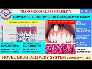 Transmucosal Permeability & Formulation Consideration of Buccal Delivery System | NDDS | U-2 L-4