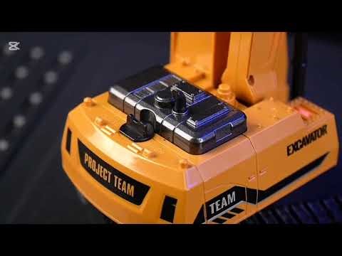 Remote Control Excavator with Light | Metal Body For Kids