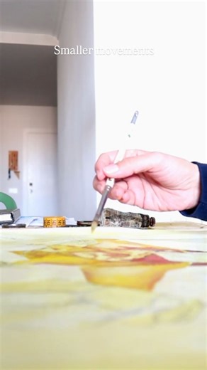 Have you noticed how much I turn the paintbrush around when I paint? I hadn't. 😅 This is to use all the painting that the paintbrush can hold. 🖌 #paintingprocess #paintbrushes | decortesc.art