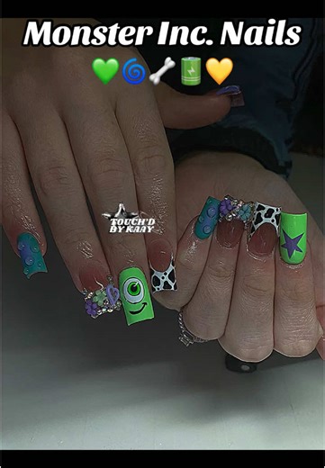 Learn How to Create Monster Inc. Inspired Nails
