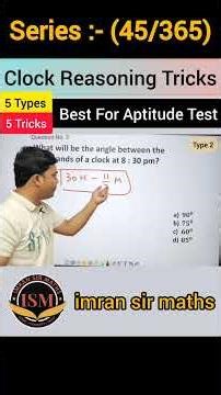 Clock Reasoning Tricks | Reasoning Tricks | Maths Tricks | imran sir maths #shorts