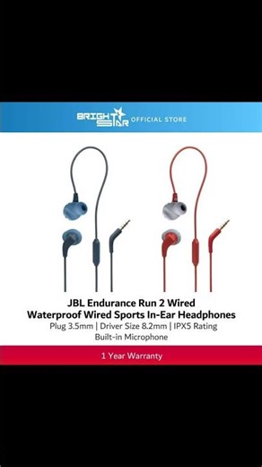 ￼JBL Endurance Run 2 Wired Headset/￼JBL Endurance Run 3 Wired Sport Headphones