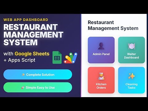 Build a Restaurant Management Dashboard with Google Sheets & Apps Script | D21