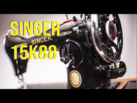 Introduction to and threading a Singer 15k88, 15-90 and 15-91. First time sewing