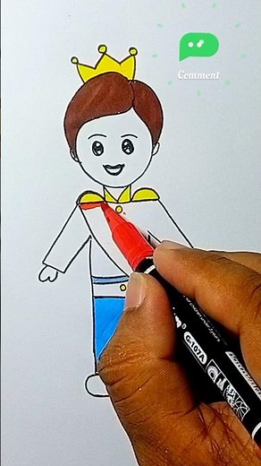 How to draw a little Prince Easy 🤴 | Step by step drawing for Kids | #shorts #art