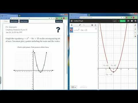 DeltaMath Graphing Parabolas level 1