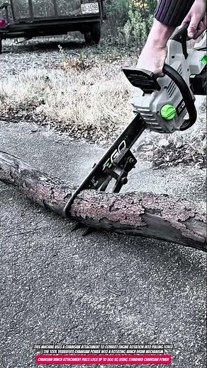 Chainsaw Winch Attachment Pulls Logs up to 800 kg Using Standard Chainsaw Power