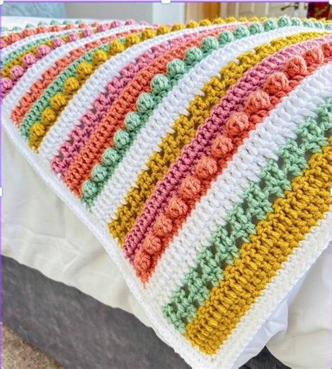 Crochet Blanket Pattern PDF | Colorful Textured Afghan | Beginner Friendly Crochet Throw | Cozy Home Decor