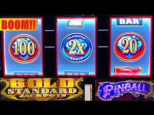 My BIGGEST win yet on DIAMOND REELS! GOLD STANDARD JACKPOTS + Double Double Gold + PINBALL slot play