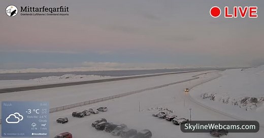 【LIVE】 Live Cam Nuuk - Airport North | SkylineWebcams