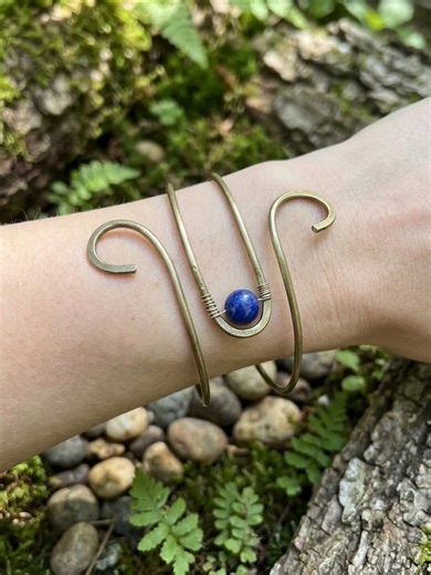 Brass Arm Cuff Bracelet, Spiral Arm Bangle - Etsy