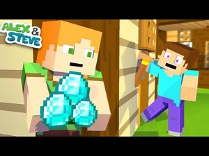 DIAMOND THIEF 2 - Alex and Steve Life (Minecraft Animation)