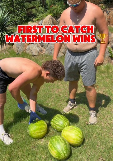 Baby oil Watermelon 🍉 catching Competition 😂 #game #funny #sports #watermelon #competition @Jake and Speed