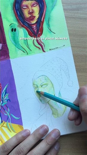 Cómo usar lápices acuarelables paso a paso #arteparaprincipiantes #colorart #dibujo