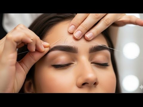 Eyebrow threading for beginners #ThreadingTutorial#HowToThread#EyebrowShaping#ThreadingAtHome#