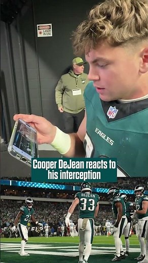 Cooper DeJean reacts to his interception #shorts