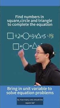 Bring in unit variable to solve equation problems